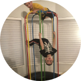 Two children playing with a Jungle Jumparoo - customer review image