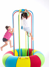 Two children climbing on the Jungle Jumparoo