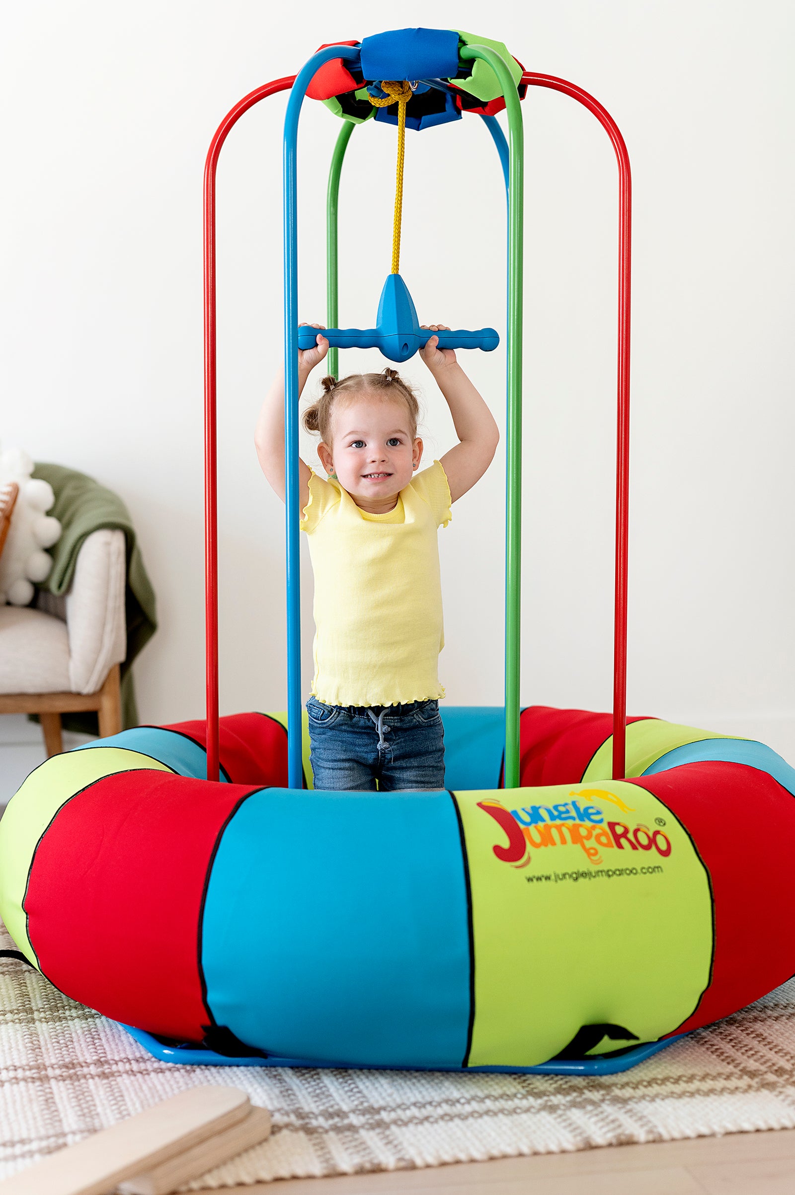 Jungle Jumparoo Mini Compact Fun for Smaller Spaces Toddler Trampoline